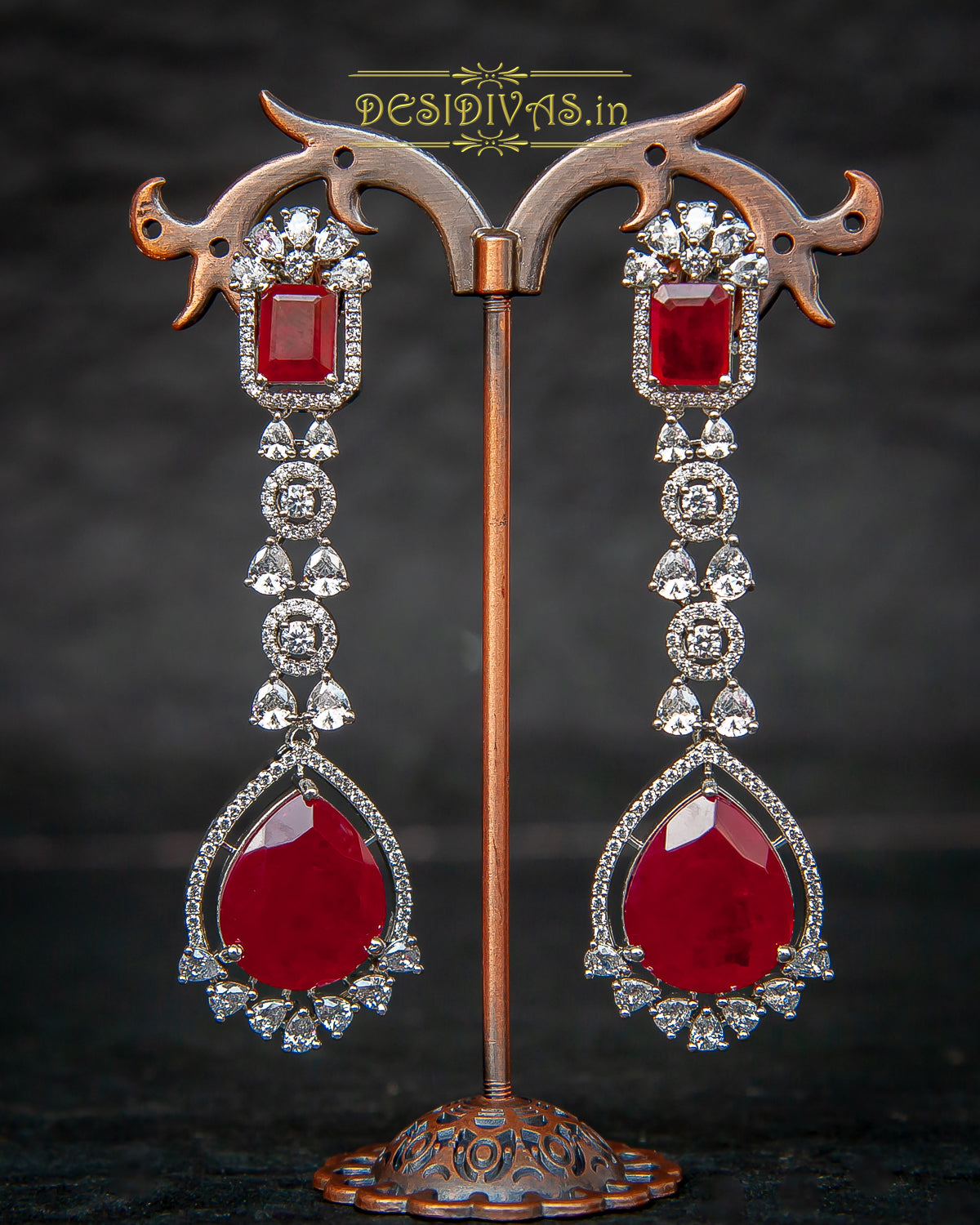 ''Saba'' Stunning Swarovski Multi Doublet Stone Dangler Earring