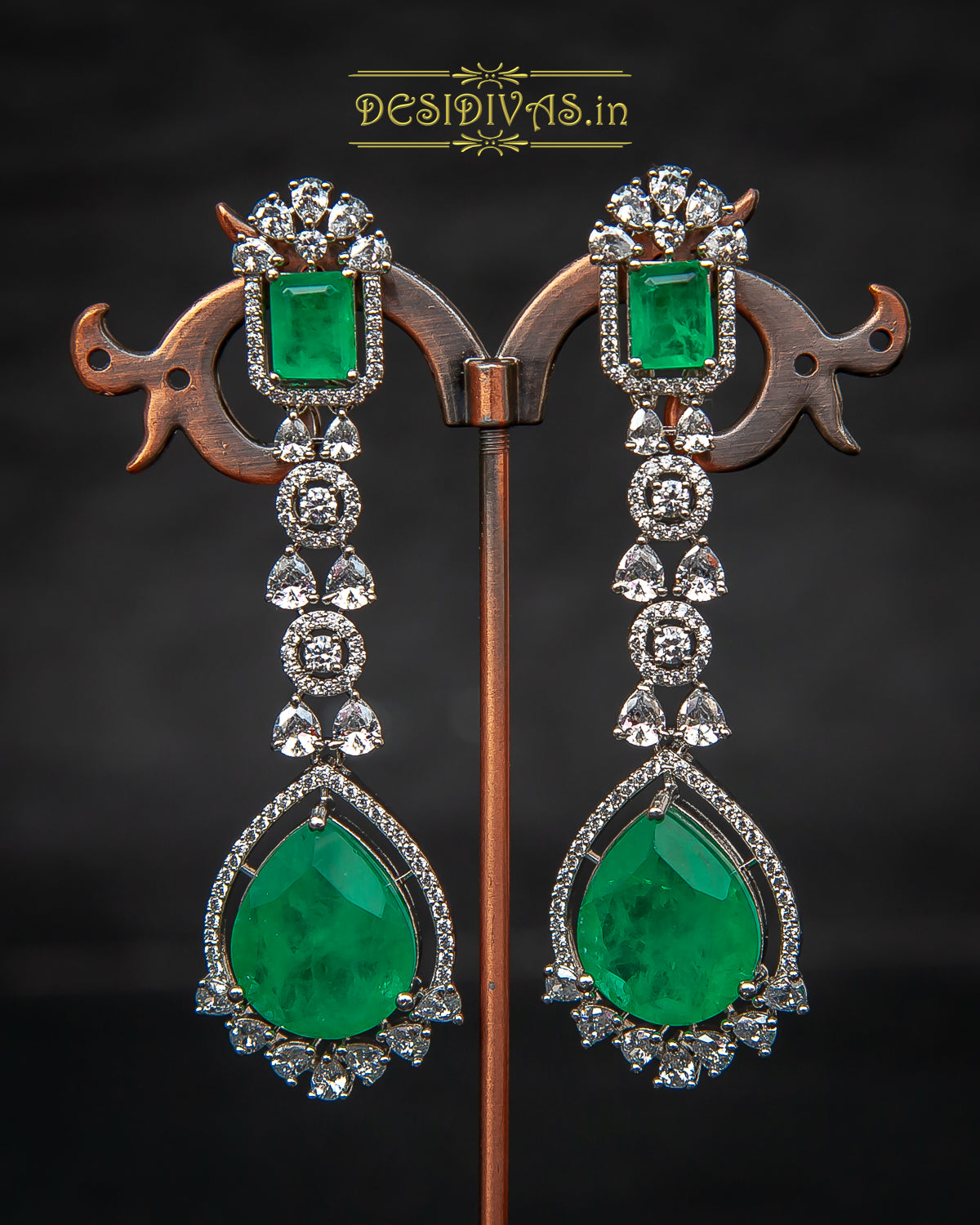 ''Saba'' Stunning Swarovski Multi Doublet Stone Dangler Earring