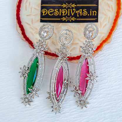 Stylish American Diamond Dangler Earrings