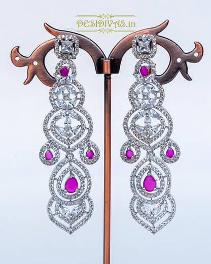 Trendy American Diamond Dangler Earrings