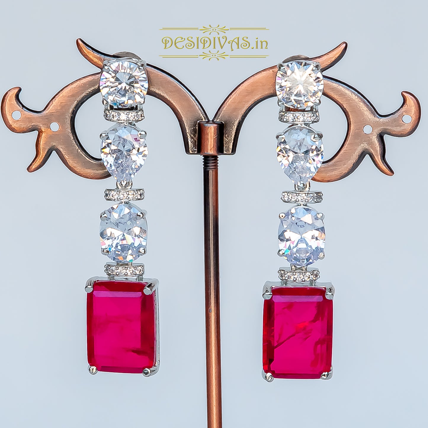 ''Saba'' Stunning Swarovski Multi Doublet Stone Dangler Earring