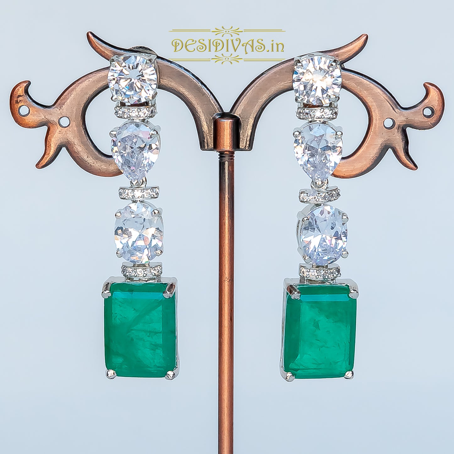 ''Saba'' Stunning Swarovski Multi Doublet Stone Dangler Earring