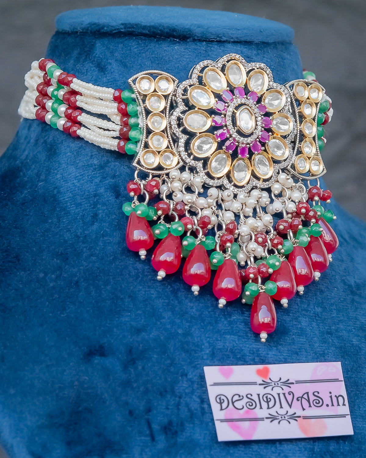 Amrapali kundan Polki Chokar Necklace set