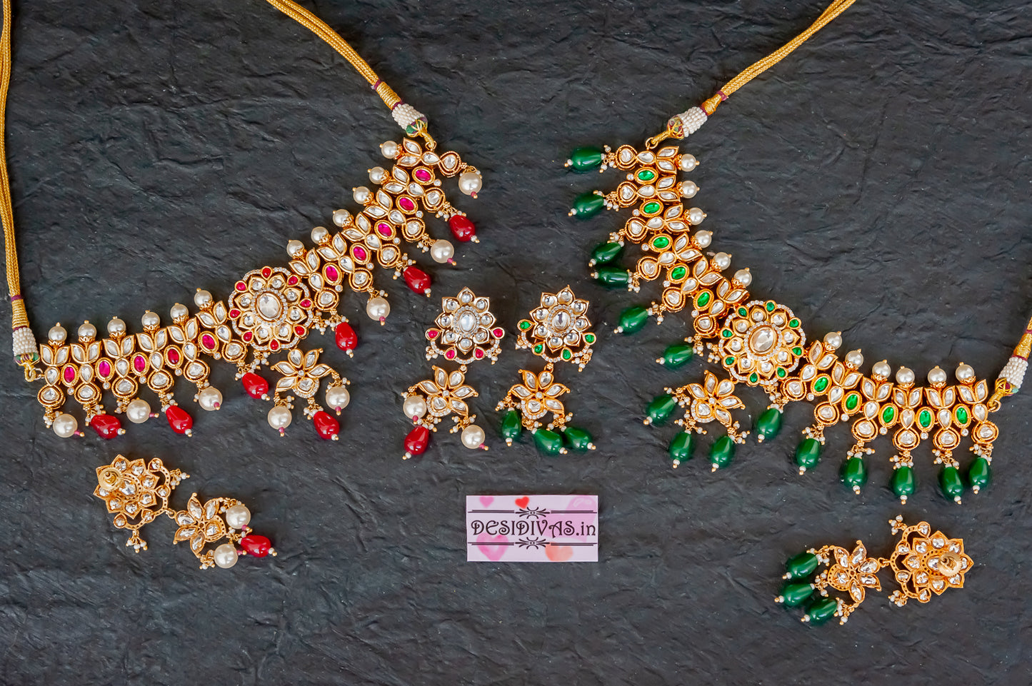 Premium Quality Kundan Polki Necklace set