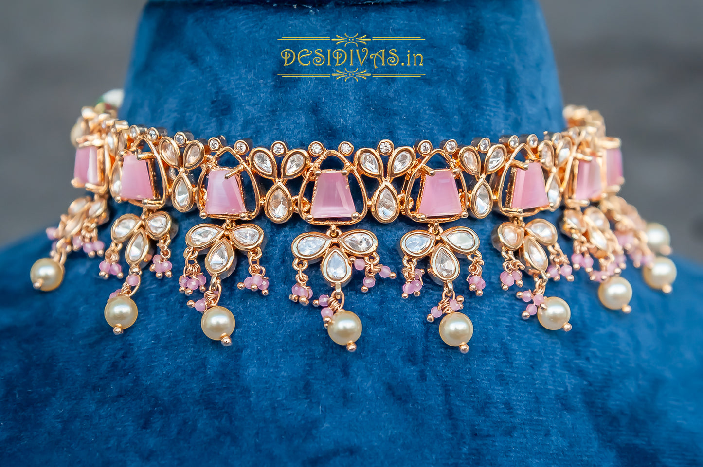 ''Glory'' Premium Quality Kundan Polki Chokar Necklace set