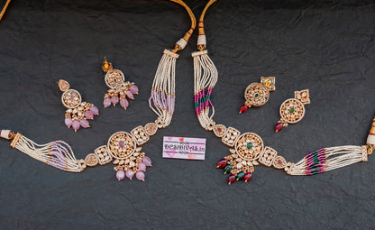 Premium Quality AD Kundan Polki Necklace set