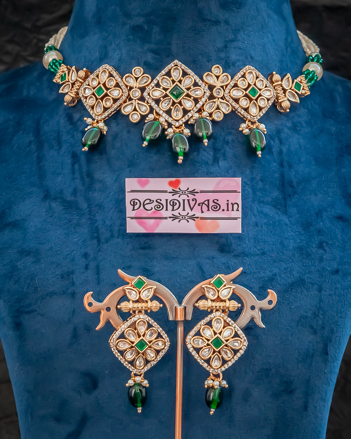 Premium Quality Kundan Polki Necklace set