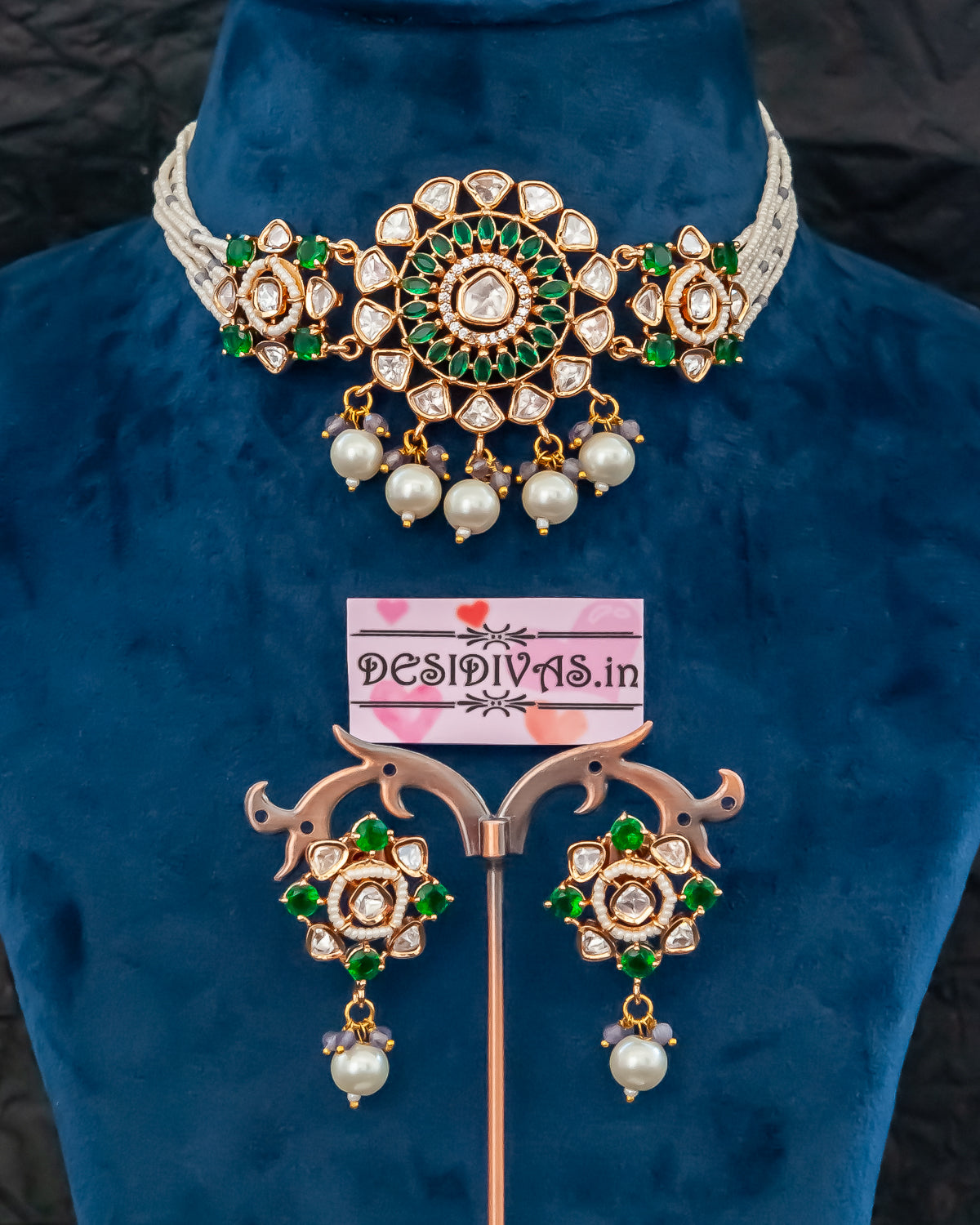 Trending Tyaani Kundan Inspired kundan Polki Chokar set