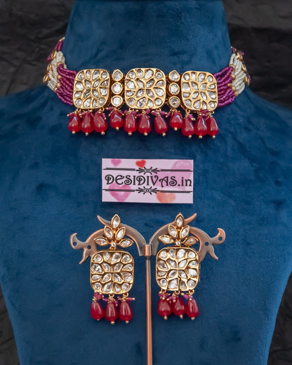 Trending Tyaani Kundan Inspired kundan Polki Chokar set