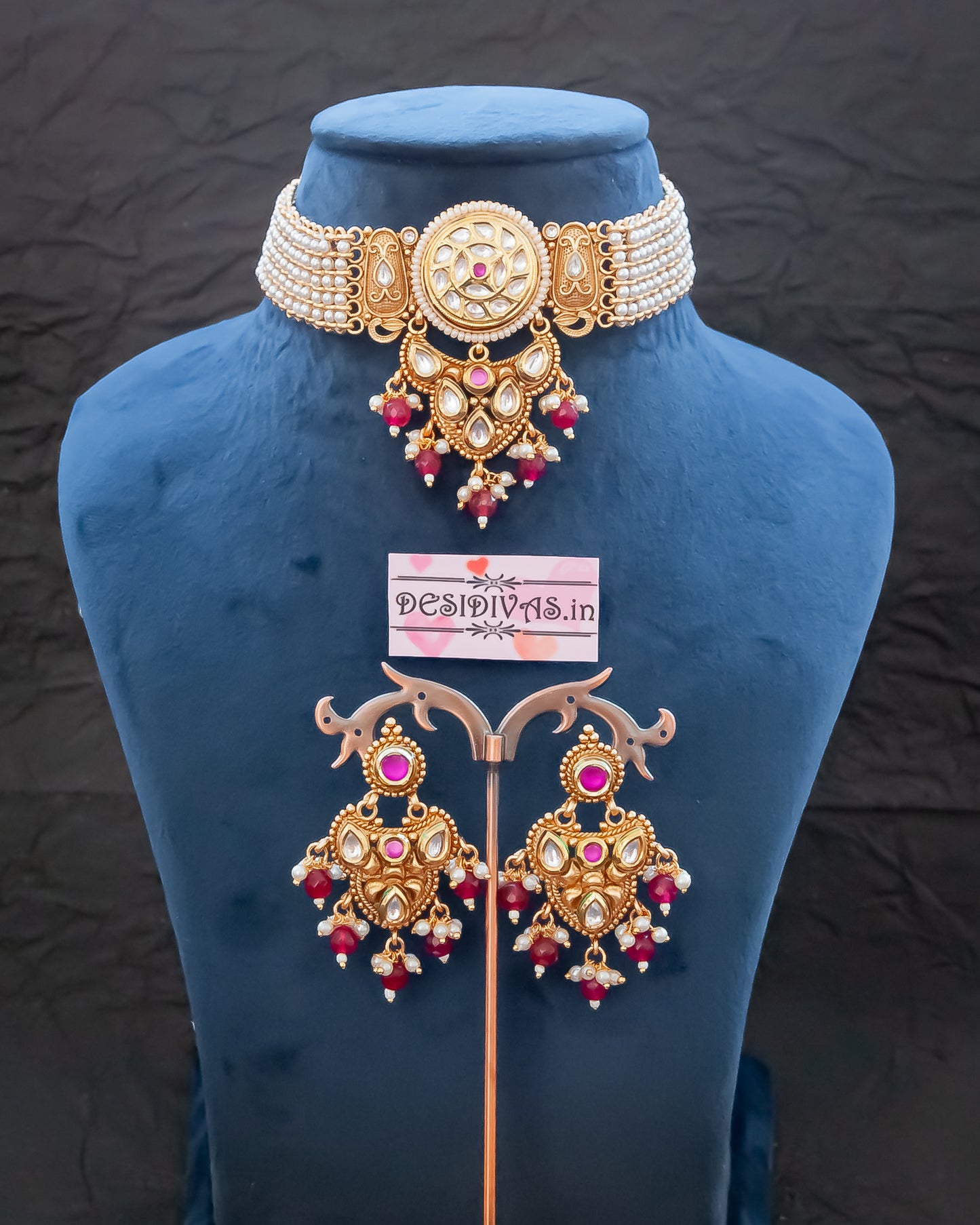 Premium Quality Kundan Polki Chokar Necklace set