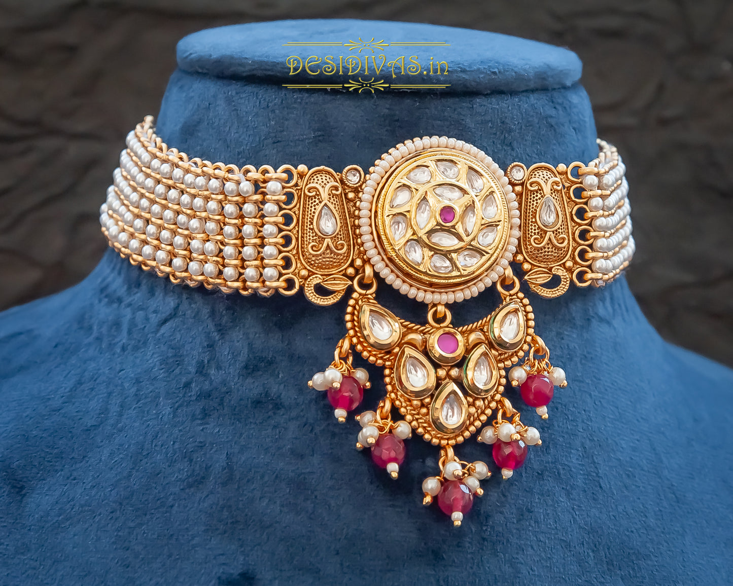 Premium Quality Kundan Polki Chokar Necklace set