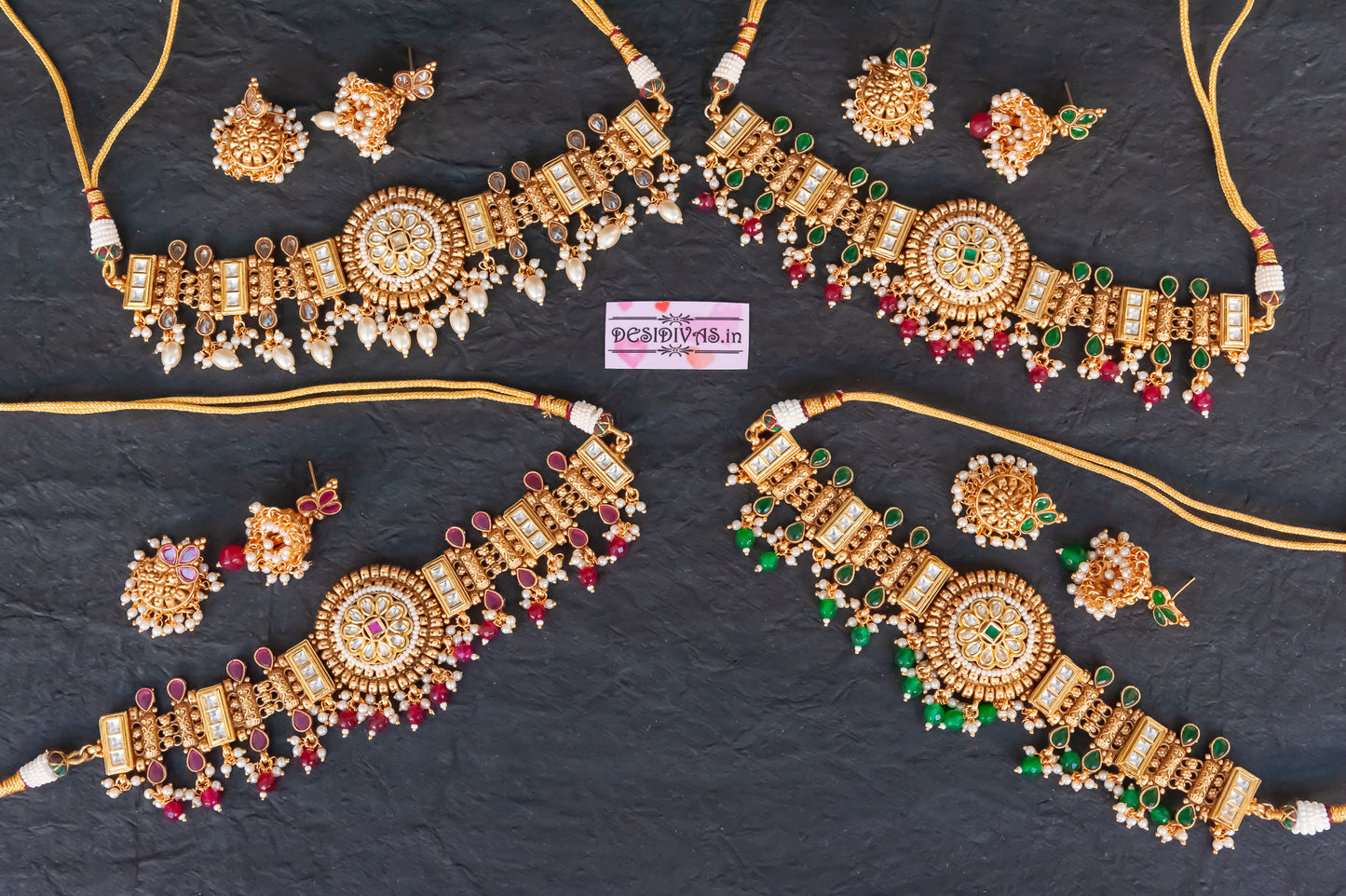 Premium Quality Kundan Polki Chokar Necklace set