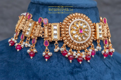 Premium Quality Kundan Polki Chokar Necklace set