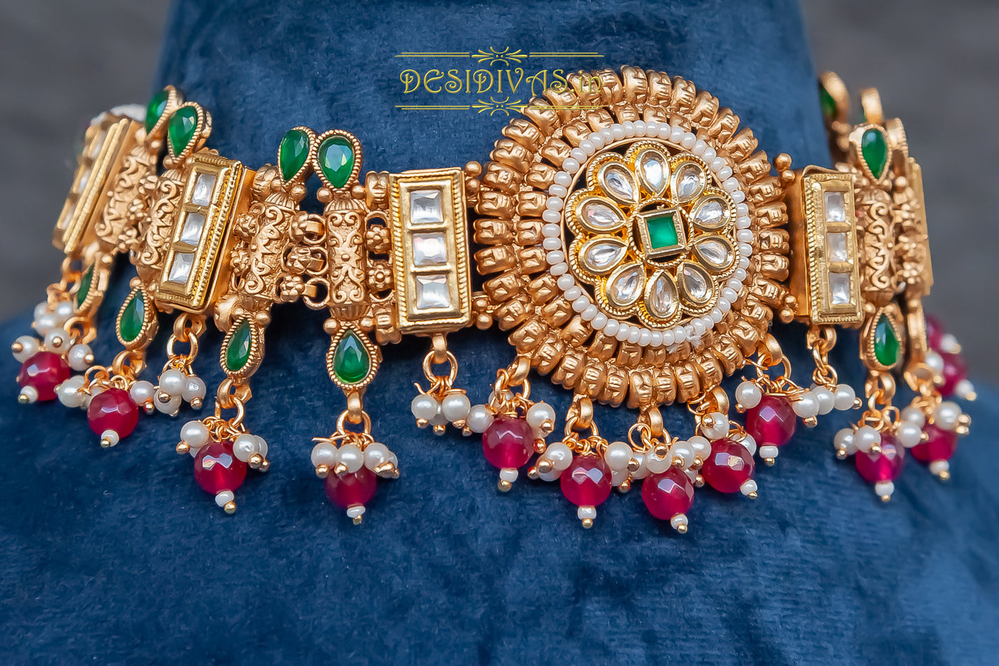 Premium Quality Kundan Polki Chokar Necklace set