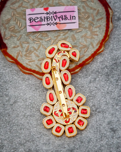 Gold Plated Kundan Kalgi for Grooms and Gents