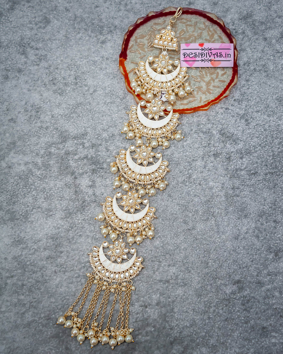 Polki Kundan Hair Jewelry long Hair Jewelry Choti, Indian Hair Decoration,Paranda Jewelry