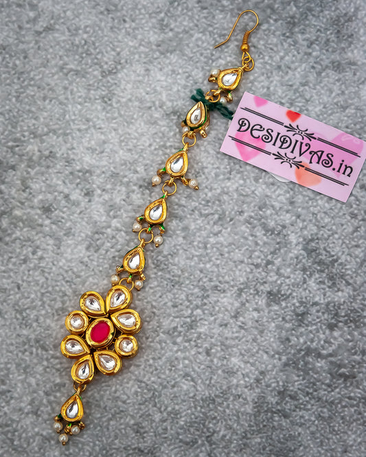 Premium Quality Emerald & Kundan Maang Tikka