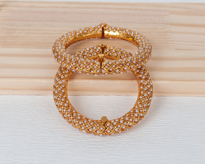 Jaipuri Rajwadi Pachali Meenakari Openable Kada Bangle, Indian Wedding jewelry