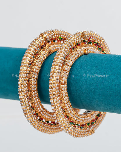 Jaipuri Rajwadi Pachali Meenakari Openable Kada Bangle, Indian Wedding jewelry