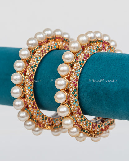 Jaipuri Rajwadi Pachali Meenakari Openable Kada Bangle, Indian Wedding jewelry