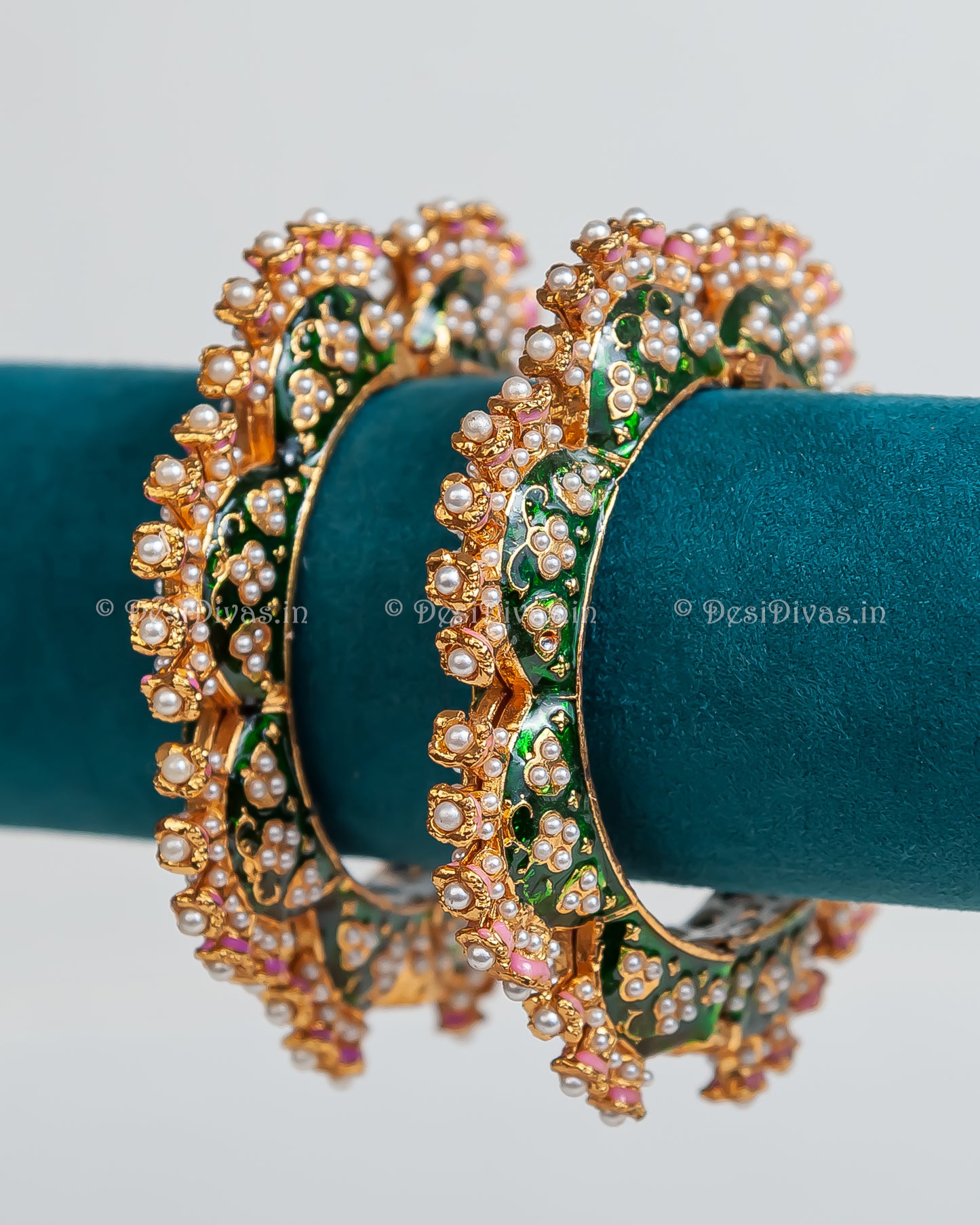 Jaipuri Rajwadi Pachali Meenakari Openable Kada Bangle, Indian Wedding jewelry