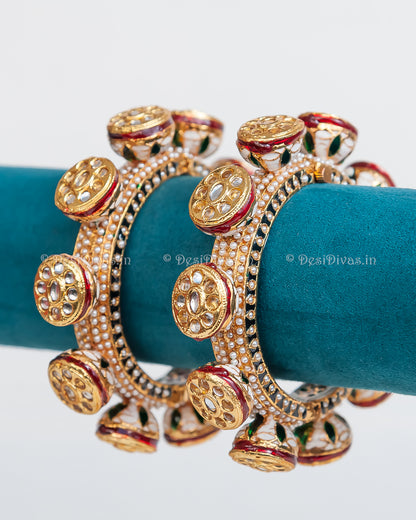 Jaipuri Rajwadi Pachali Meenakari Openable Kada Bangle, Indian Wedding jewelry