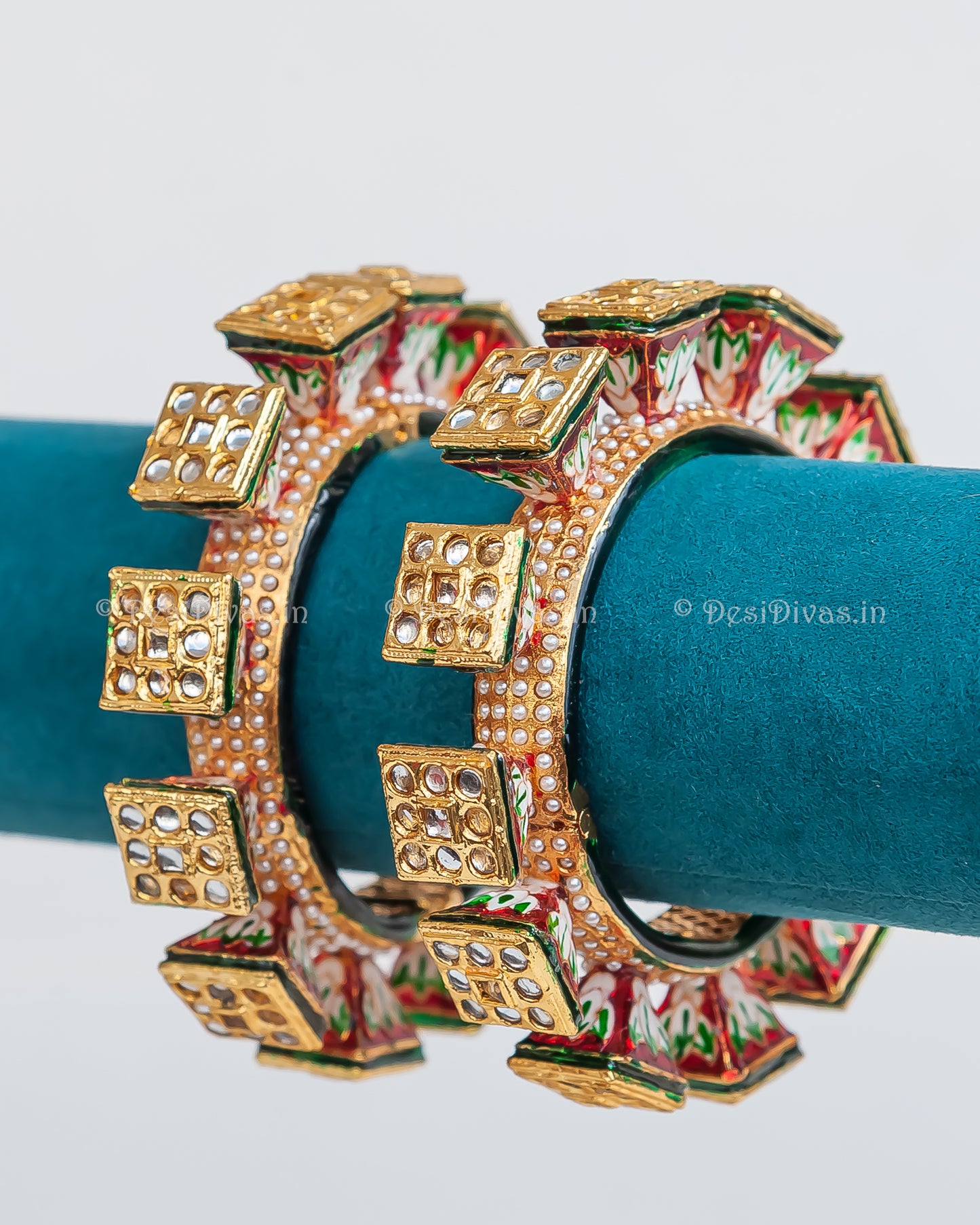 Jaipuri Rajwadi Pachali Meenakari Openable Kada Bangle, Indian Wedding jewelry