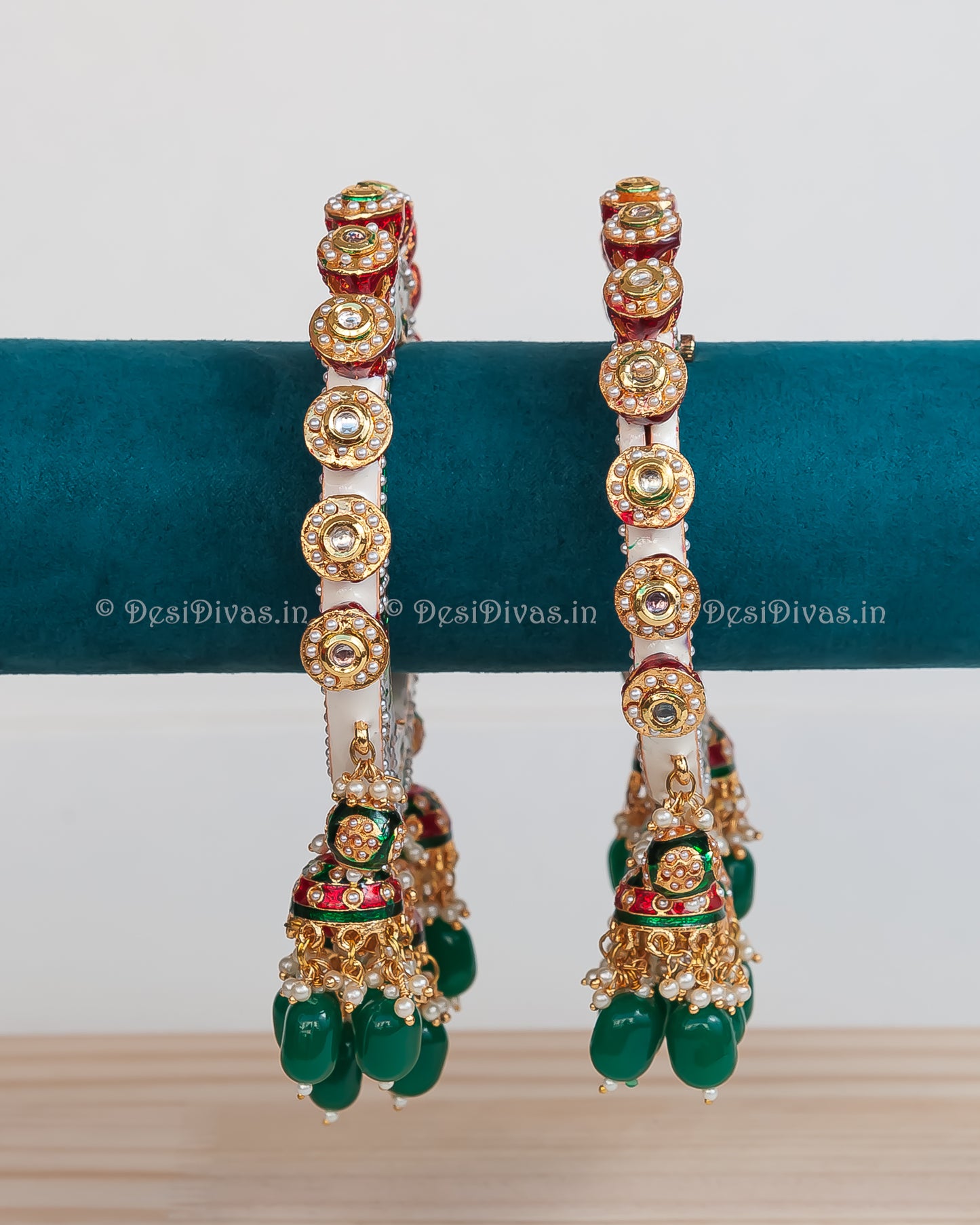 Jaipuri Rajwadi Pachali Meenakari Openable Kada Bangle, Indian Wedding jewelry