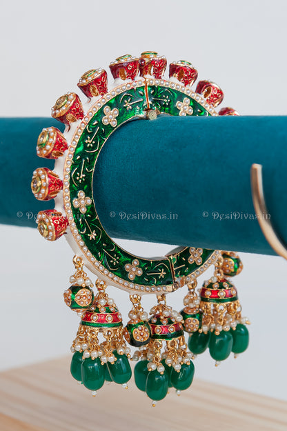 Jaipuri Rajwadi Pachali Meenakari Openable Kada Bangle, Indian Wedding jewelry